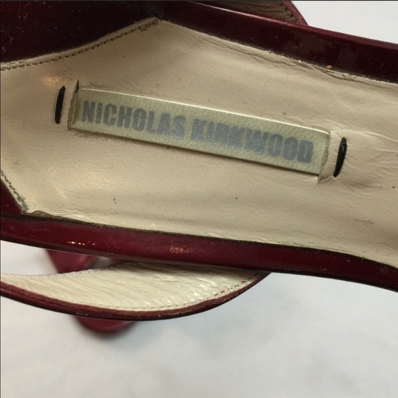 Plexi pvc statement glitter bow ox blood burgundy Nicholas Kirkwood heels sandal - Picture 9 of 11